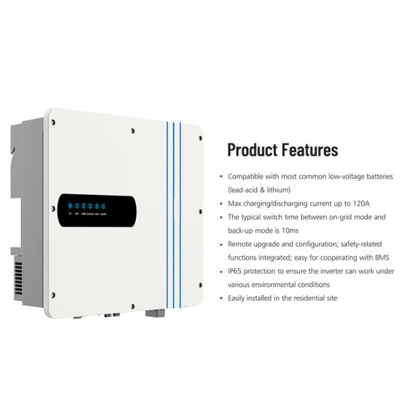 Venda a retalho de inversor solar híbrido de 6 kW inversor solar híbrido de 48 V inversor solar híbrido desligado/ligado a rede inversor solar híbrido de fase única