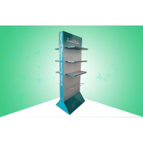 Металл закрепляет выставочные витрины пола картона, дисплеи мерчандайзинга картона