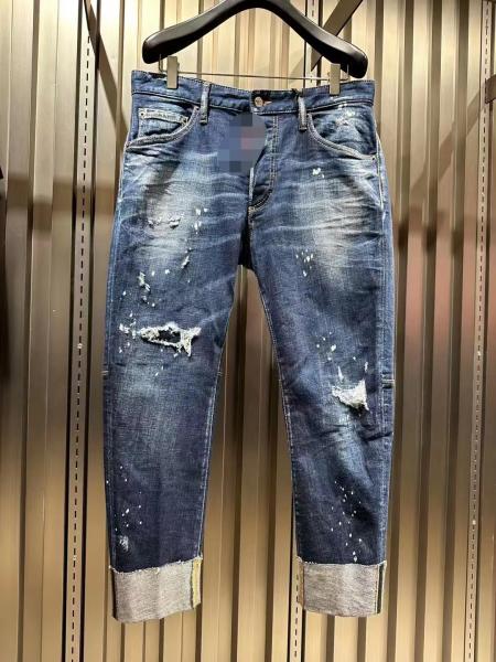 Custom Logo Stretch Denim Pants Fashion Slim Fit Men Trend Casual Jeans 13