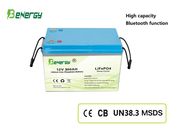 12V 300Ah LiFePO4 Battery with Heating & Bluetooth Rechargeable Deep Cycle Lithium Battery for Solar, RV, Marine, Off-Grid & Industrial Use