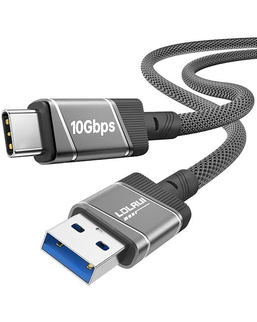 Grey 10Gbps USB C Cable USB 3.2 Gen 2 High Speed Data Cable 3Ft For Laptops Phones Portable SSDs USB Hubs