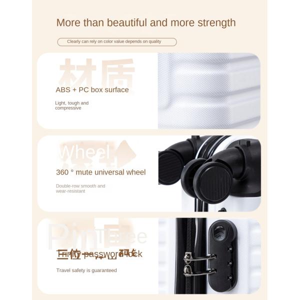 Customized Logo 14-Inch Fabric Luggage Case with Removable Wheel Airline Boarding Suitcase Spring and Autumn Travel