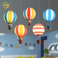 JYLIGHTING Quarto de crianças nórdico moderno Serical Tecto de luz desenho animado Cor Balão de ar quente Pendente Jardim de infância criativo