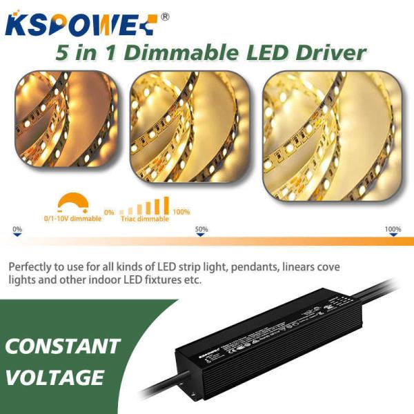 300W AC100-277V Dimmable LED Driver DC24V Customizable Waterproof LED Driver with 5-Year Warranty
