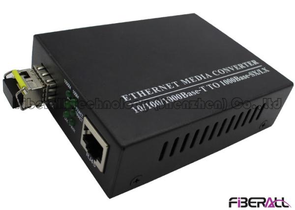 Gigabit SFP Ethernet Fiber Media Converter With LC Single Fiber Optical Transceiver