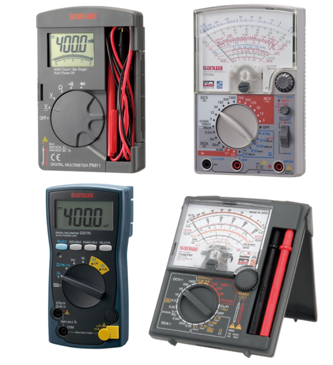 SANWA Digital Analog Multimeter Series | High Accuracy Class 0.5 | 600V AC/DC Voltage 10A Current | Low Battery Indicator | Made