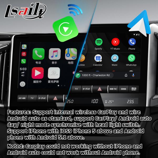 Автомобиль андроида Carplay подъема интерфейса автомобиля крейсера LC200 земли Тойота видео- прочный