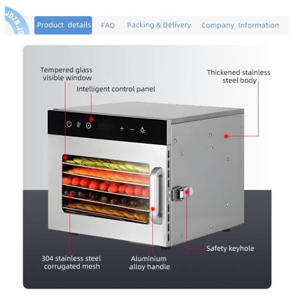 6 Layers Stainless Steel Commercial Food Beef Dryer Dried Meat Dry Fruit Industry Jerky Dehydrate Machine for Sale