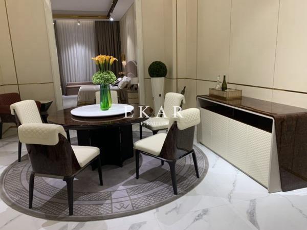 High End Solid Wood Frame White Leather Upholstery Italian Dining Chair  W006D6