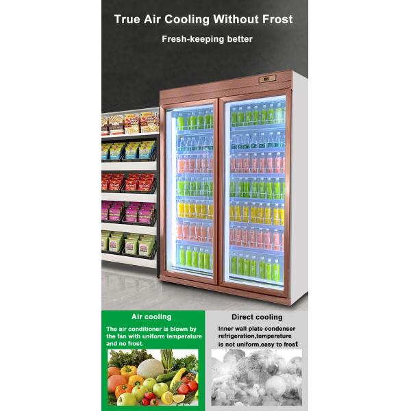 La fan que refresca el refrigerador comercial de la exhibición automático descongela con las puertas de oscilación