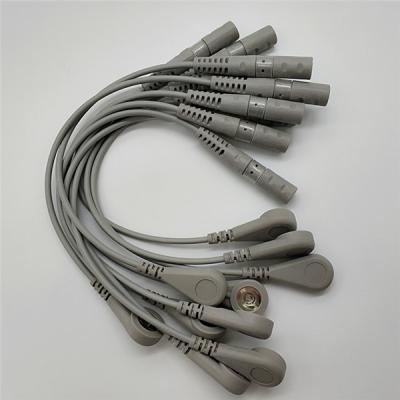 Cabo do tronco de Ecg do botão do parafuso de Convers da banana, fios de ligação cinzentos de Ekg