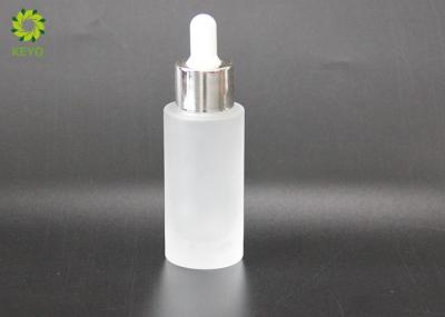 Flat Shoulder Cosmetic Packaging Bottles , 30ml Frosted Glass Empty Cosmetic Containers