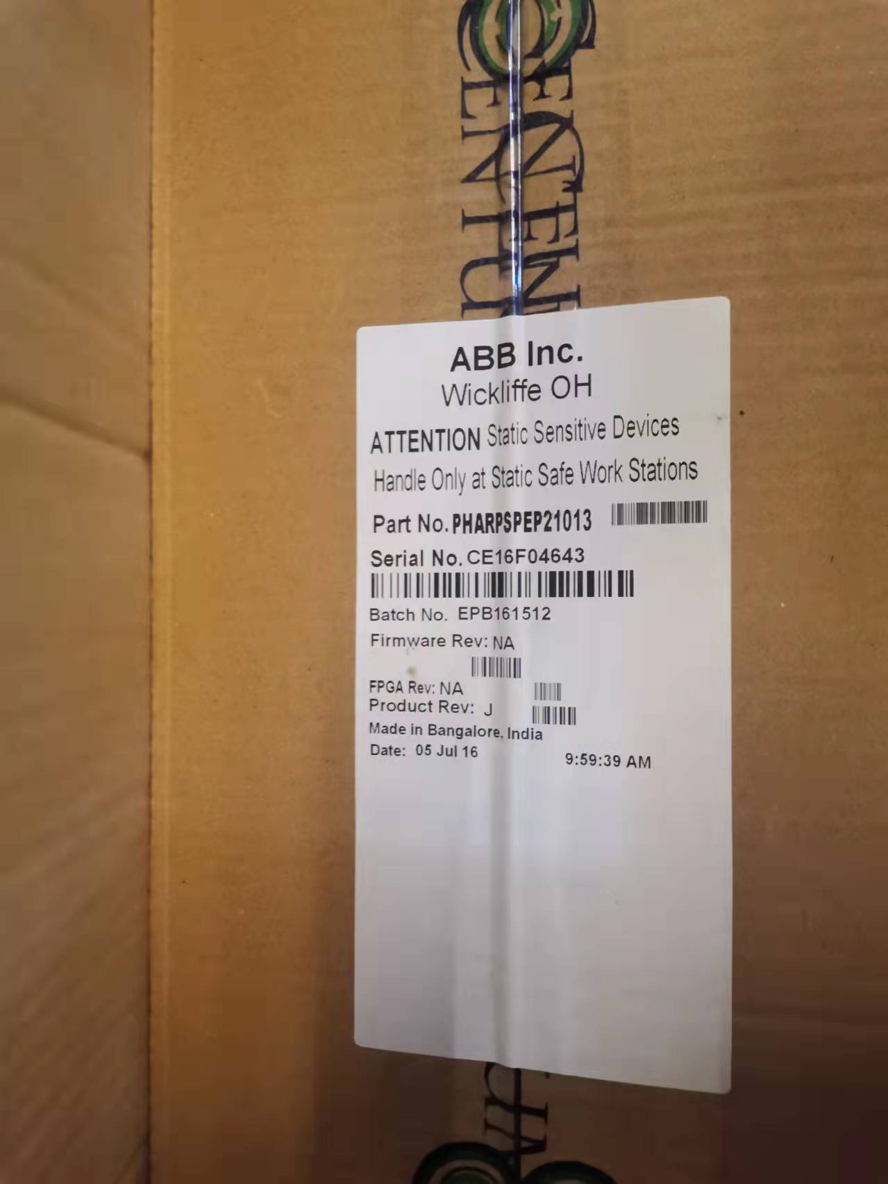Электропитание сработанности модуля ввода аналога PHARPSPEP21013 ABB
