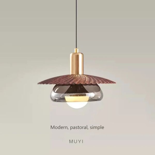 Glass Lampshade Bedroom Living Room Hanging Lights Vintage Led Glass Pendant Lamp Fixture (WH-VP-340)