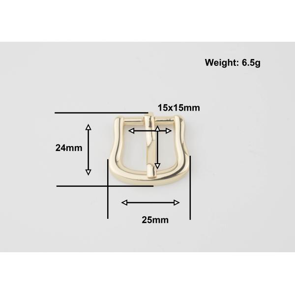Fashion Design Metal Shoe Buckles , Shine Gold Center Bar Buckle Custom Logo