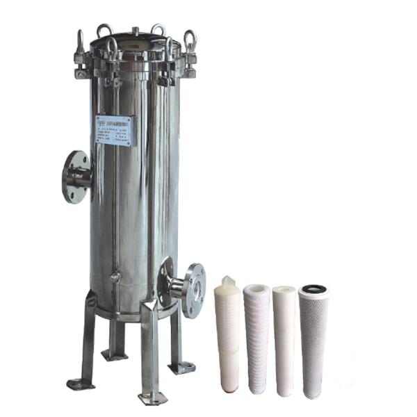 Alojamento de filtros industrial do cartucho da membrana cilíndrica de aço inoxidável