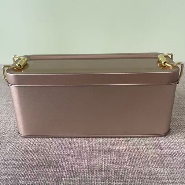 Rectangle Square Food Tin Box with Snap Lock for Tiramisu Cake Cookies