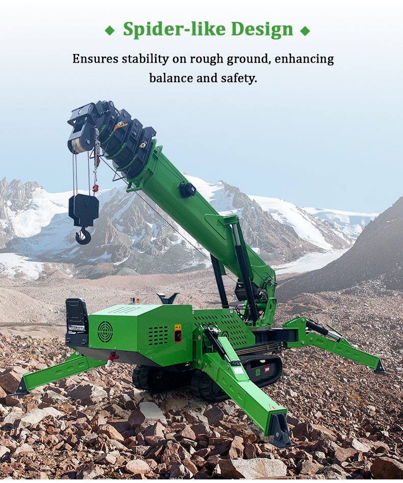HTSC800 Dual Power Crawler Spider Crane Hexagonal Fully Automatic