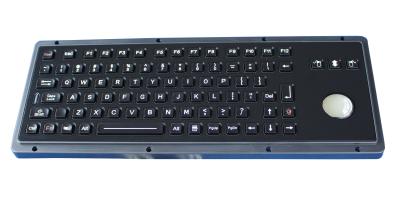 Teclado militar titanium preto iluminado personalizado de USB com trackball retroiluminado