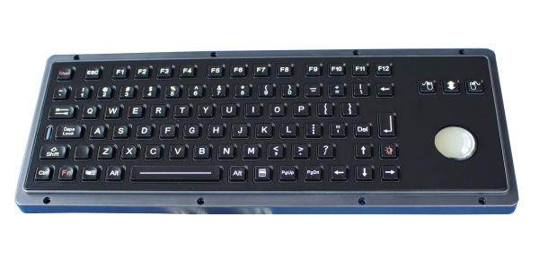Teclado militar titanium preto iluminado personalizado de USB com trackball retroiluminado