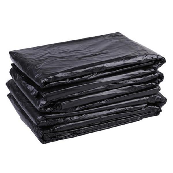 Flat Mouth Large Black Plastic Bin Liners , Extra Thick Garbage Bags Non Toxic