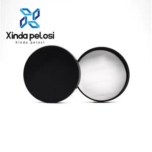 Ronde poudre de maquillage mat noir PP plastique capuchon à vis pour un pot en PET avec revêtement