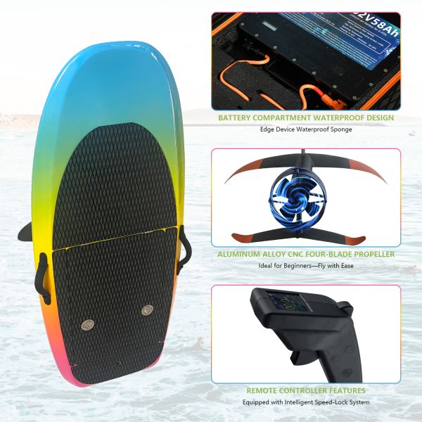 140kg 70cm  Efoil Electric Foil Boards 58AH Battery Surfing Assist Charging