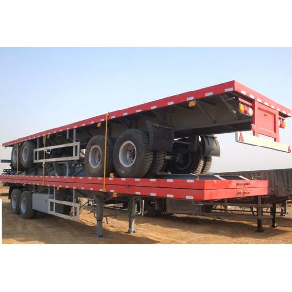 40 Foot High Flatbed Semi Truck Trailer 3 FUWA Axles For Carry Container Cement Bags