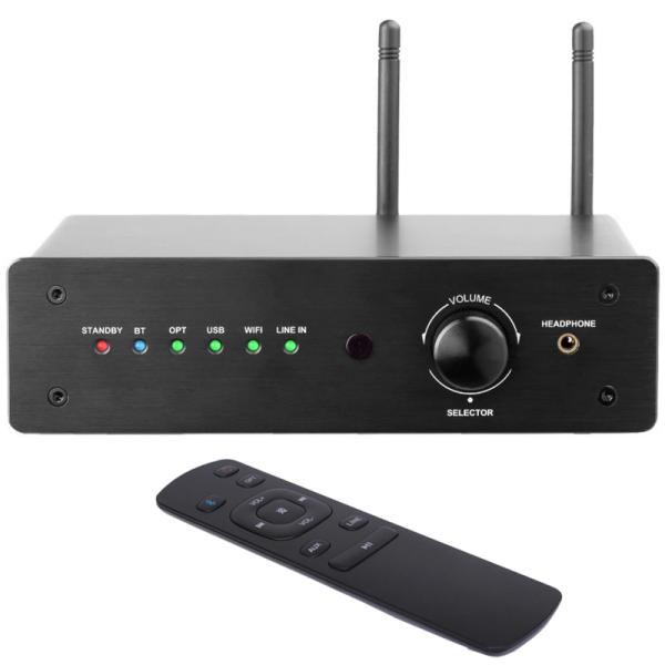 High-Resolution 192kHz/24-bit PCM Audio Wireless Stereo Power Amplifier with 2.1 Channel Configuration and 100W RMS Output