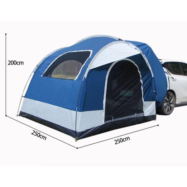 250*250*200CM PU2000MM Покрытая полиэстер 210D 2 двери SUV кемпинговая палатка с стекловолокнистыми столбами и сетчатыми окнами