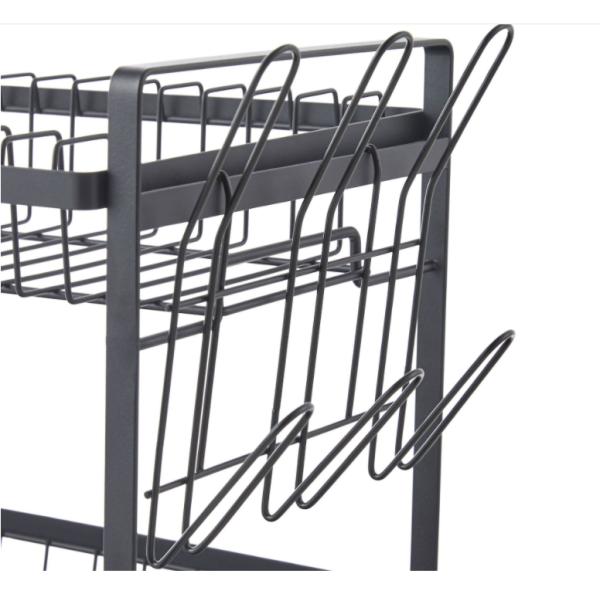 2 Layers Removable L38.5cm Steel Kitchen Basket Rack