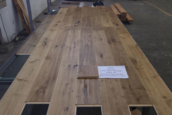 Duty Free 3 layers Oak Flooring to EU, Smoked, Handscraped, Natural Oil, Click