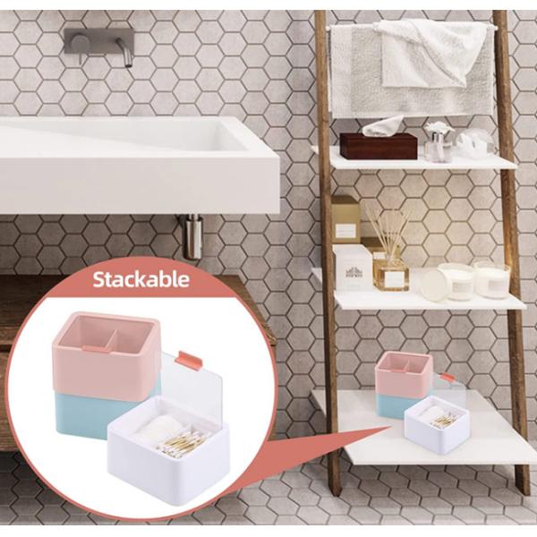 Plastic Container Dispenser Box  for Bathroom Storage Organizer Cotton Storage