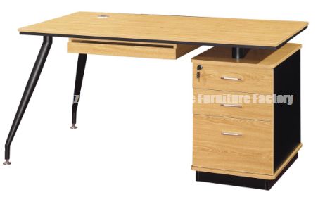3 drawers Fixed cabinets Office Computer Desks CD-6611 with Aluminum arms