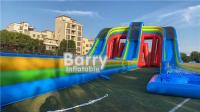 Customized Giant Rainbow 3 Lanes Inflatable Water Slides Commercial For Adult And Kids