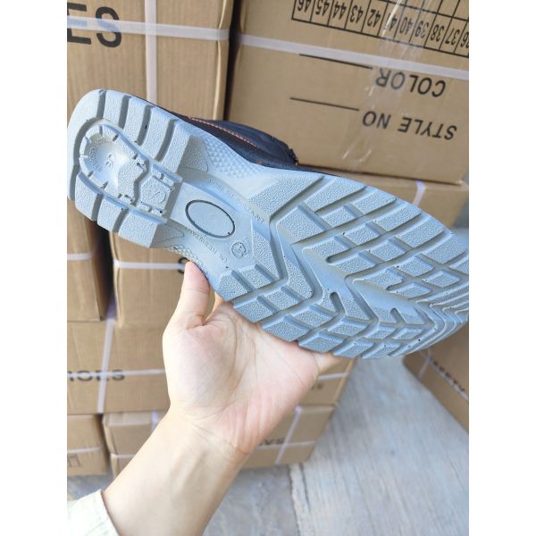 Premium Cow Leather Safety Shoes with Steel Toe & Steel Midsole, PU Outsole Industrial Work Boots For Construction Workers