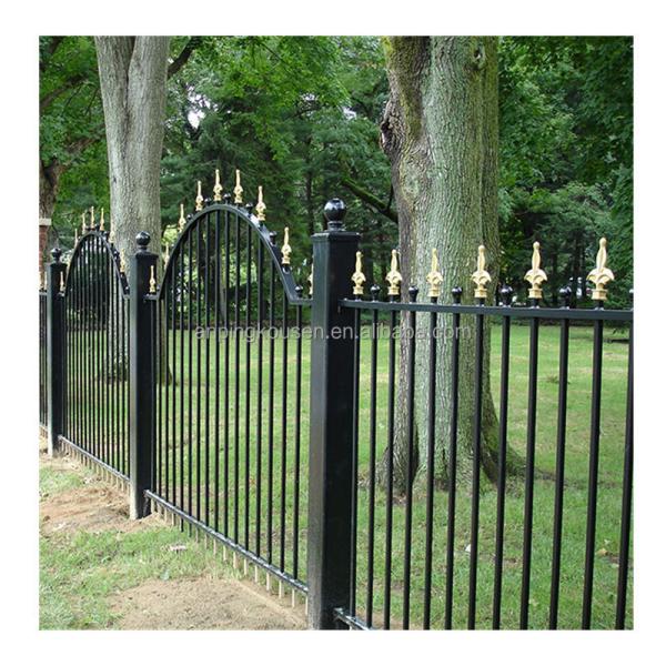 6ft x 8ft Ornamental Garden Black Iron Steel Fence Top Choice for America Main Market