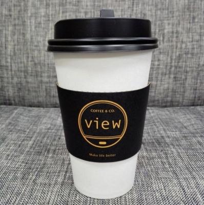 Custom Paper Hot Kraft Coffee Sleeves , Compostable Coffee Sleeves Eco