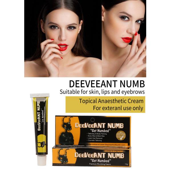 Deeveeant Lidocaine Numbing Cream for Body Tattoo Piercing Miro-Blading Semi-Permanent Makup