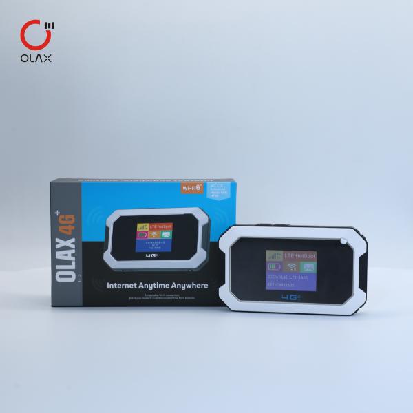 Olax 4G WIFI6 LTE Mobile Mini Wifi With LCD Screen And Antenna Ports QR Code Scan To Connect Wifi