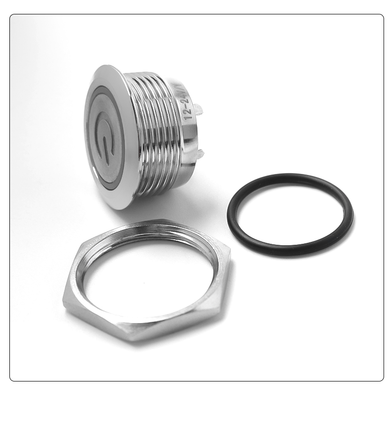 22mm ultra short metal button with light ultra-thin micro momentary led  metal push button switch