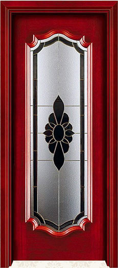 Solid Wood Intrior Door with Glass