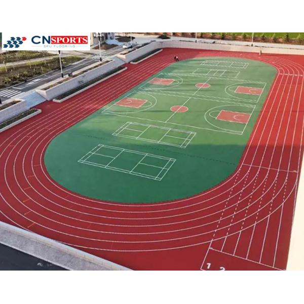 Liquid Painting Silicon PU Coating Rubber Sports Court Flooring