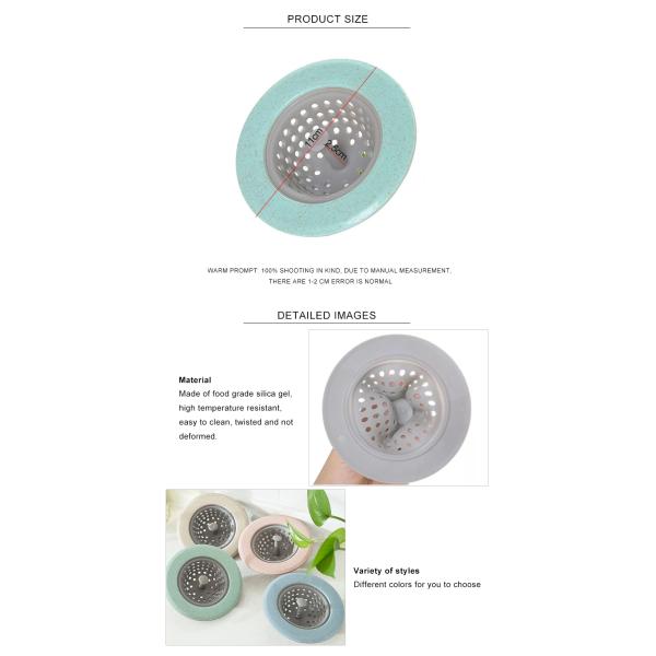 Salle de bains en caoutchouc de bouchon de drain de filtre de tamis d'évier de silicone de vaisselle de cuisine