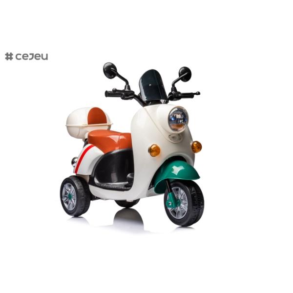 Kids Vespa Scooter, 12V Rechargeable Ride on Motorcycle w/Training Wheels