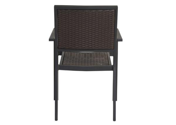 Black Outdoor Dining Chair With Aluminum And PE Rattan For Garden Furniture
