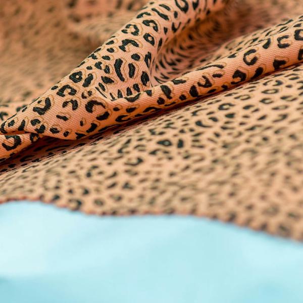 Точка леопарда напечатала нервюру 180cm протягивает связанную ткань платья хлопка полиэстера ткани