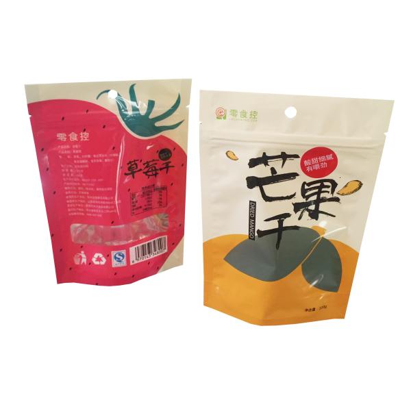Custom Foil Coated Moisture Proof Resealable Plastic Packets Dried Fruit Pouch For Snack Food Dried Mango Packaging Bag