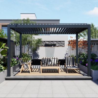 Electric And Manual Lightweight Durbale Aluminum Pergola For Outdoor Leisure Space