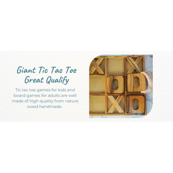 Wooden XOXO Tic Tac Toe Board Game Ideal for Outdoor Decor and Men's Entertainment